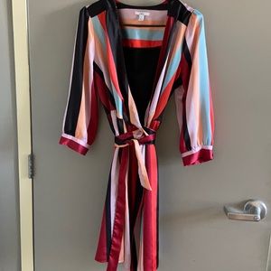 Colorful silk wrap dress